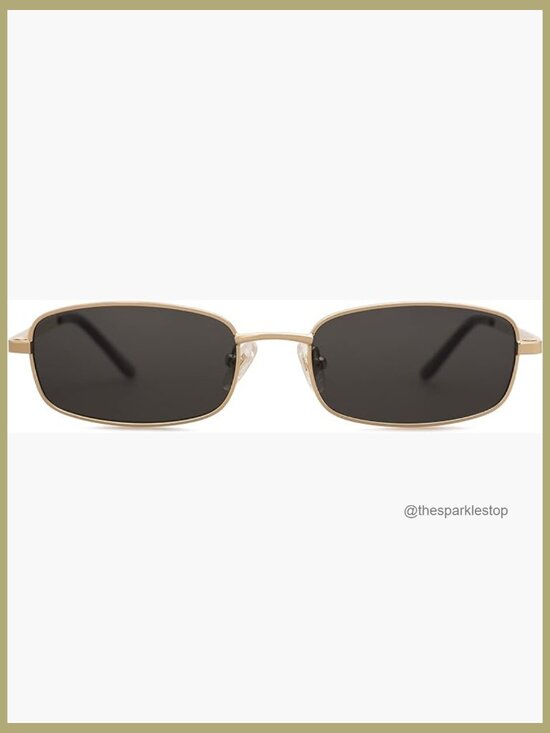 Retro Rectangle Sunglasses with Metal Frames and UV400 Protection main image 6